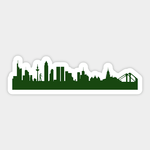 FRANKFURT skyline in forest green Sticker by 44spaces